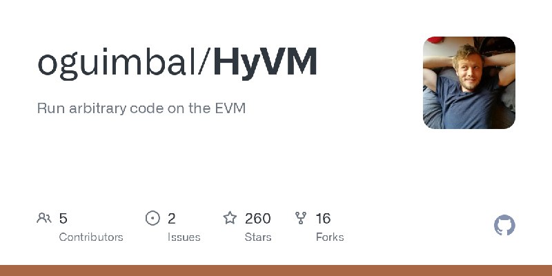 GitHub - oguimbal/HyVM: Run arbitrary code on the EVM