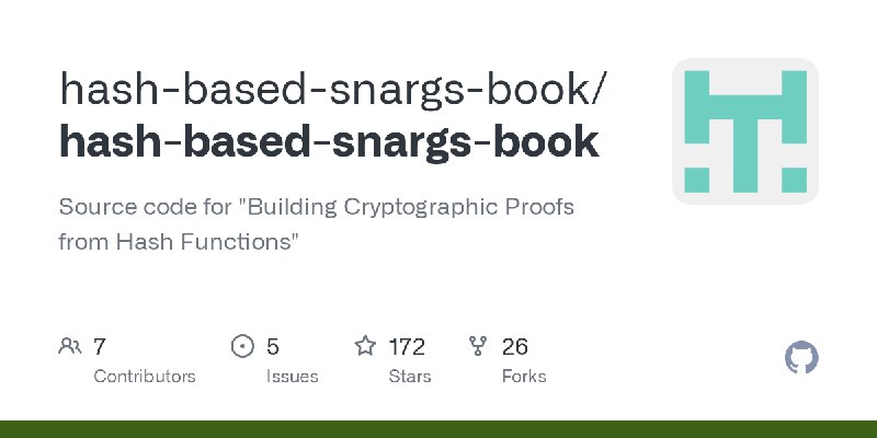 GitHub - hash-based-snargs-book/hash-based-snargs-book: Source code for 