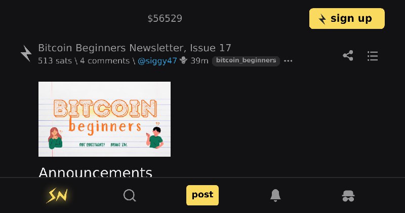 Bitcoin Beginners Newsletter, Issue 17 \ stacker news ~bitcoin_beginners