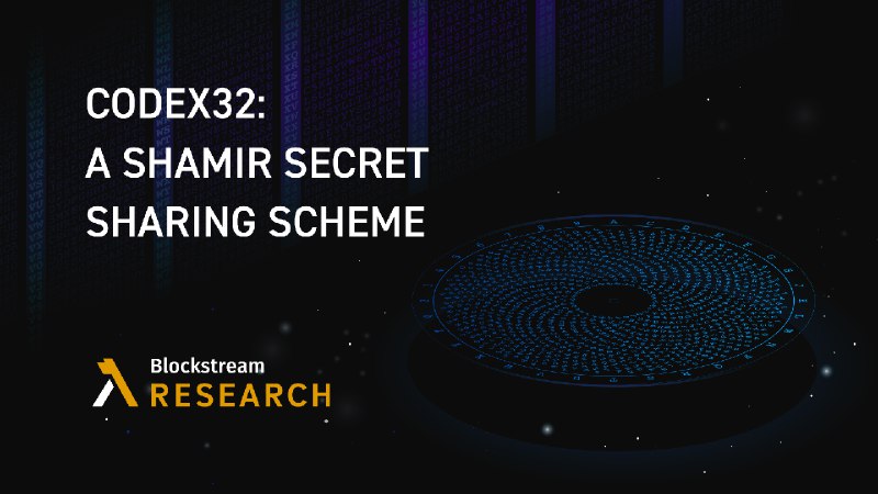 Codex32: A Shamir Secret Sharing Scheme