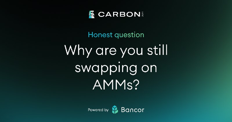 Honest question- Why are you still swapping on AMMs?