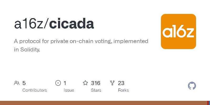 GitHub - a16z/cicada: A protocol for private on-chain voting, implemented in Solidity.