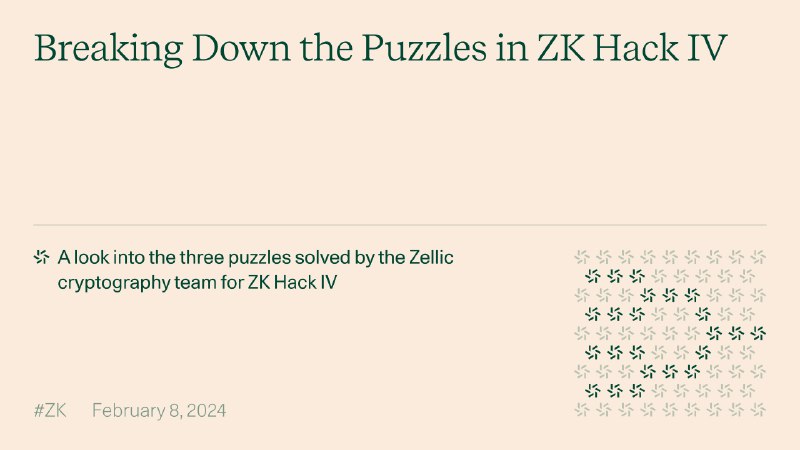 Breaking Down the Puzzles in ZK Hack IV | Zellic — Research