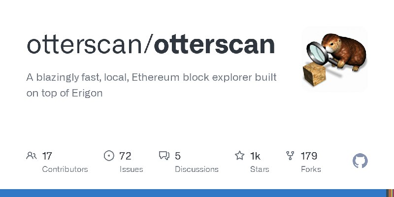 GitHub - otterscan/otterscan: A blazingly fast, local, Ethereum block explorer built on top of Erigon